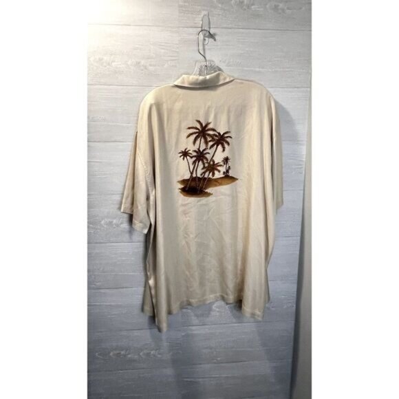 JoS A BANK Mens Relaxed-fit SILK Button Down Short-Sleeve Camp Beach‎ Shirt - Picture 4 of 6